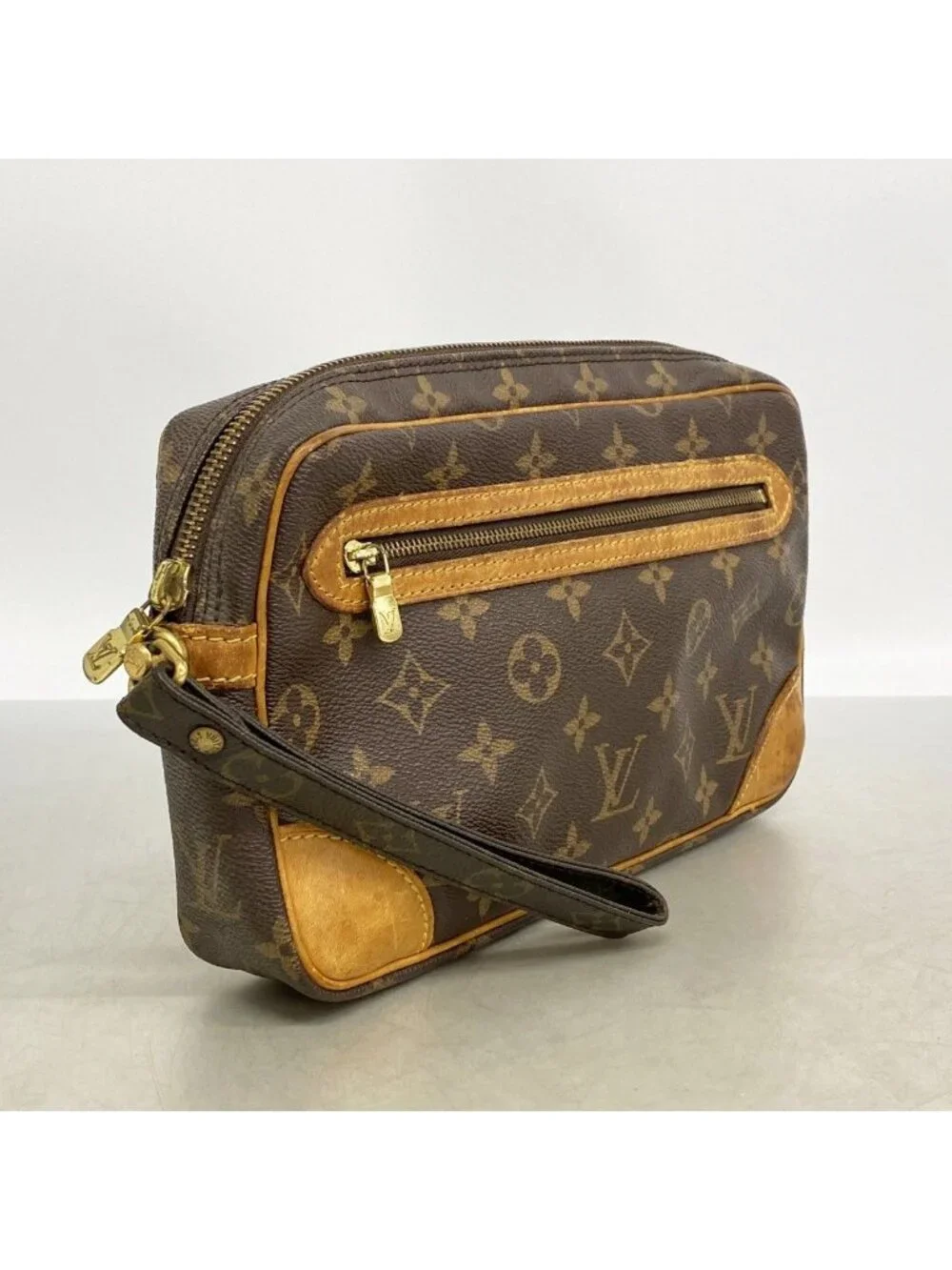 Louis Vuitton Clutch Monogram Marly Dragonne GM Brown